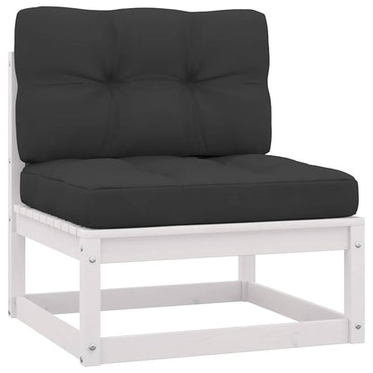 Set Divani da Giardino 2 pz Cuscini Legno Massello Pino Bianco | homemem39