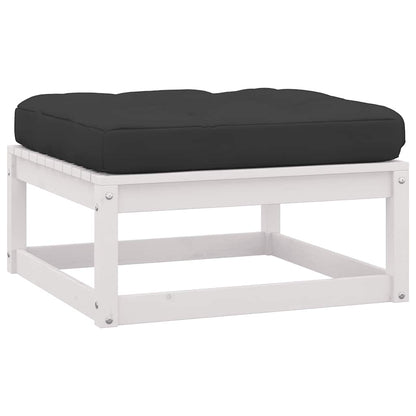 Set Divani da Giardino 2 pz Cuscini Legno Massello Pino Bianco | homemem39