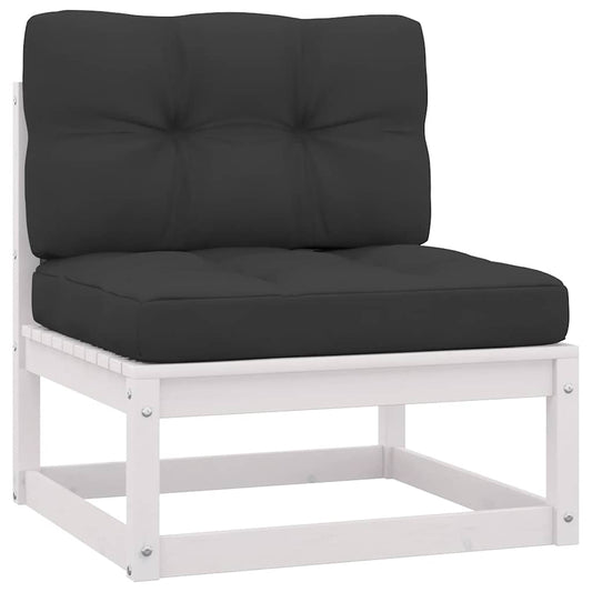 Set Divani da Giardino 2 pz Cuscini Bianchi Massello di Pino | homemem39