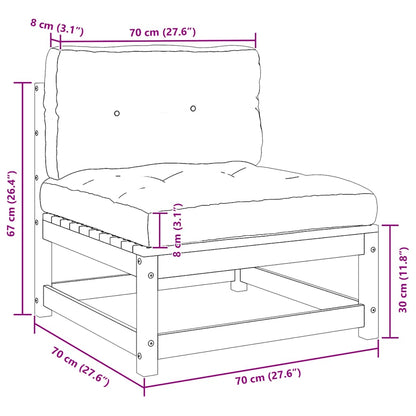 Set Divani da Giardino 2 pz Cuscini Bianchi Massello di Pino | homemem39