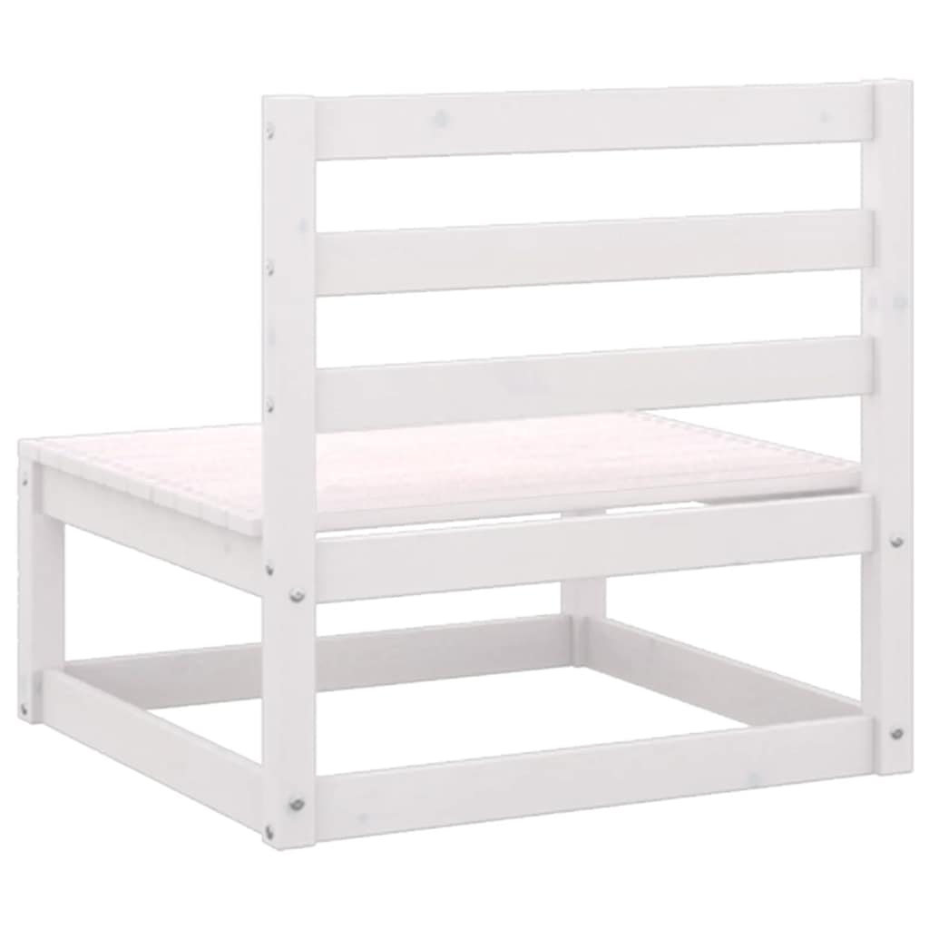 Set Divani da Giardino 2 pz Cuscini Bianchi Massello di Pino | homemem39