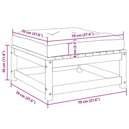 Set Divani da Giardino 3 pz con Cuscini in Pino Massello Nero - homemem39