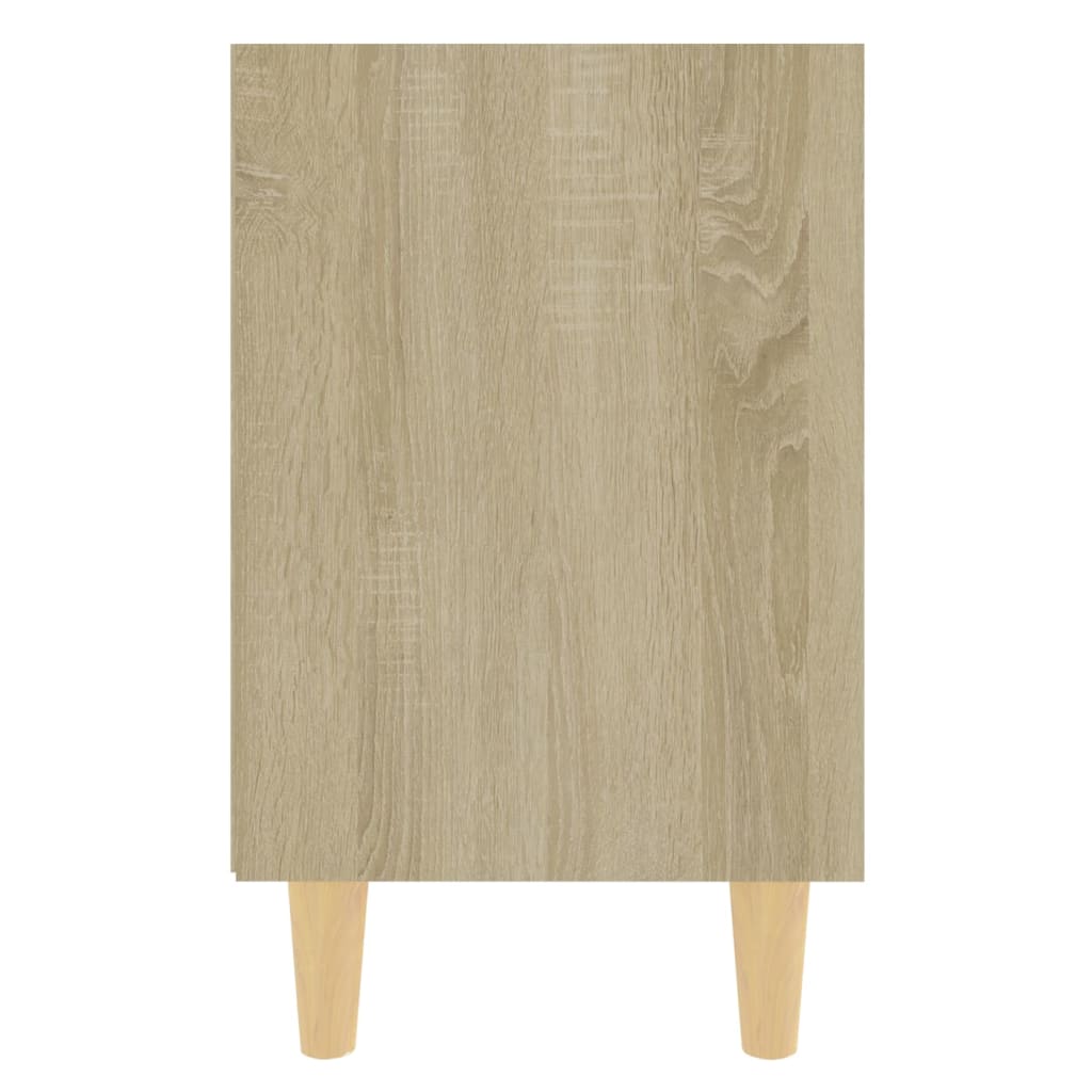 Comodino con Gambe in Legno Massello Rovere Sonoma 40x30x50cm - homemem39