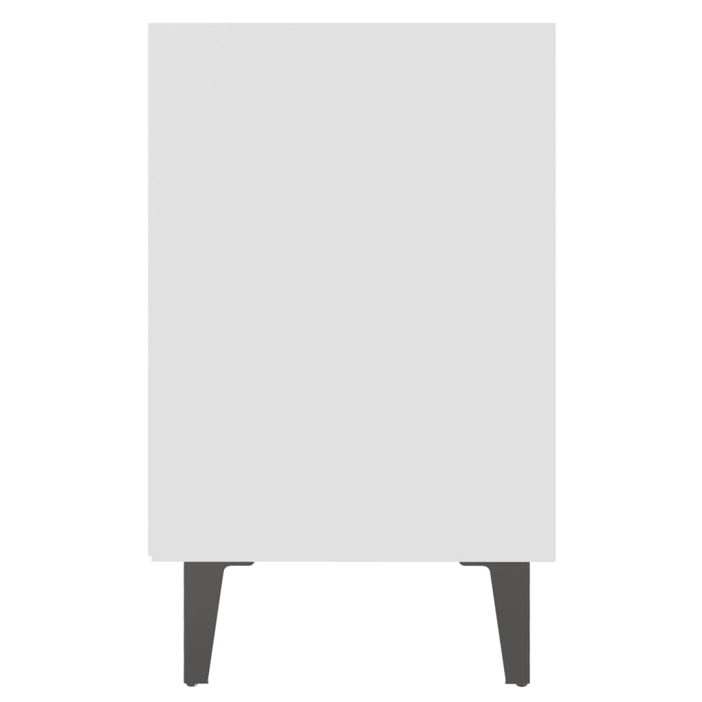 Comodino con Gambe in Metallo Bianco 40x30x50 cm - homemem39