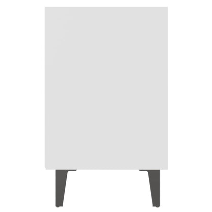 Comodino con Gambe in Metallo Bianco 40x30x50 cm - homemem39