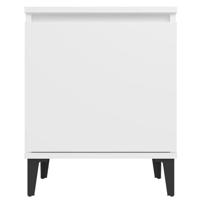 Comodini con Gambe in Metallo Bianco 40x30x50 cm - homemem39