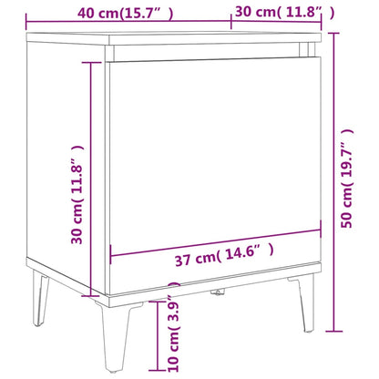 Comodini con Gambe in Metallo Bianco 40x30x50 cm - homemem39