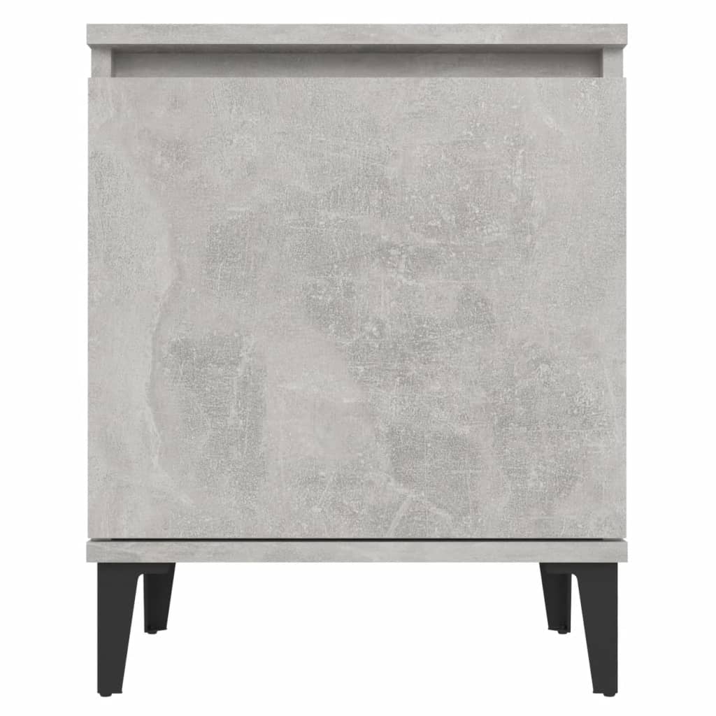 Comodino con Gambe in Metallo Grigio Cemento 40x30x50 cm - homemem39