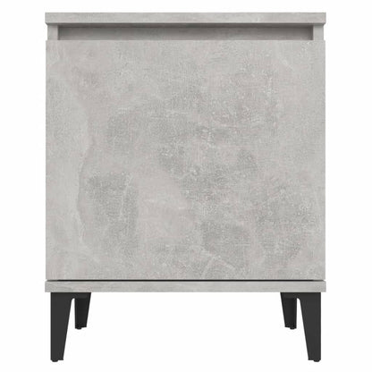 Comodino con Gambe in Metallo Grigio Cemento 40x30x50 cm - homemem39