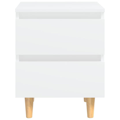 Comodino con Gambe in Pino Massello Bianco 40x35x50 cm - homemem39