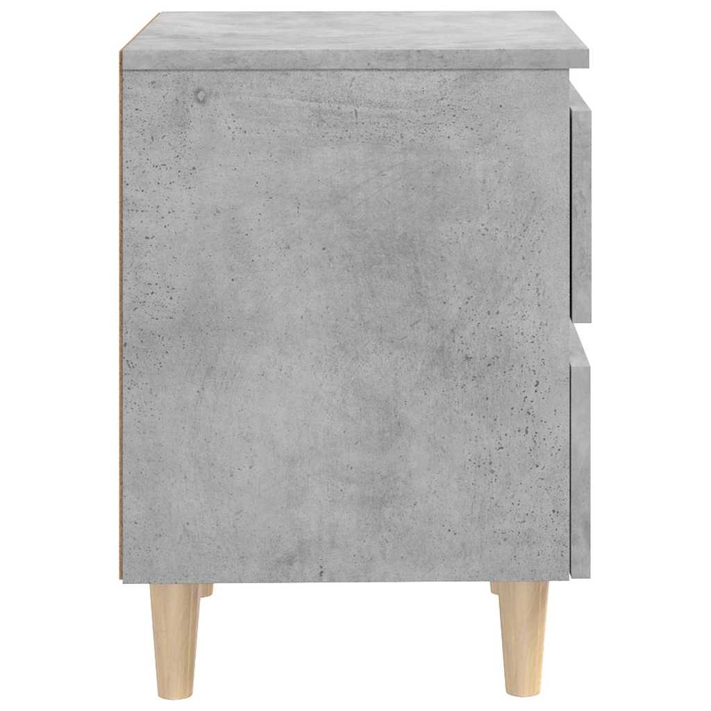 Comodino con Gambe in Pino Massello Grigio Cemento 40x35x50 cm | homemem39