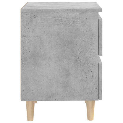 Comodino con Gambe in Pino Massello Grigio Cemento 40x35x50 cm | homemem39
