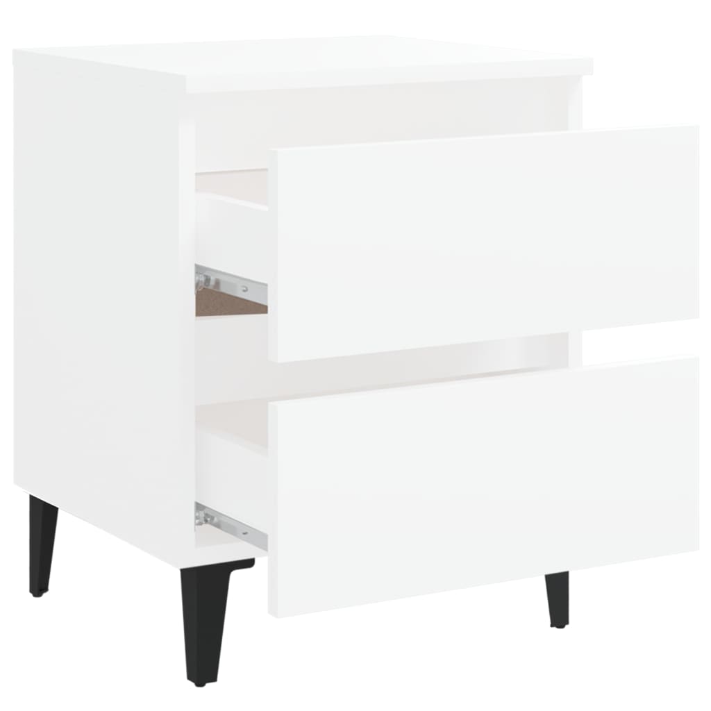 Comodino Bianco 40x35x50 cm in Legno Multistrato - homemem39