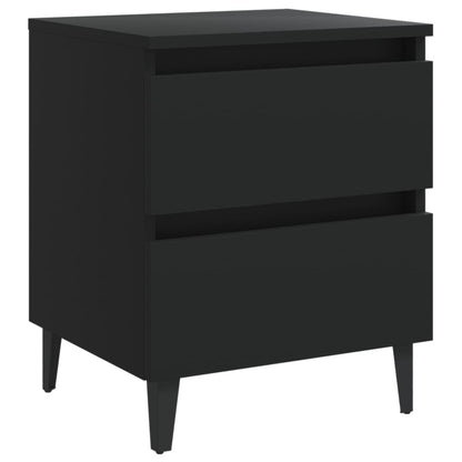 Comodini 2pz Neri 40x35x50 cm in Legno Multistrato - homemem39