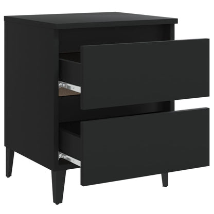 Comodini 2pz Neri 40x35x50 cm in Legno Multistrato - homemem39