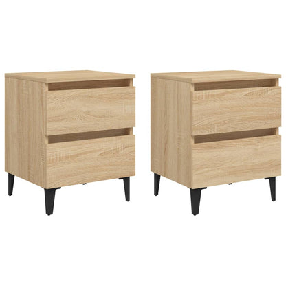 Comodini 2pz Rovere Sonoma 40x35x50 cm in Legno Multistrato - homemem39
