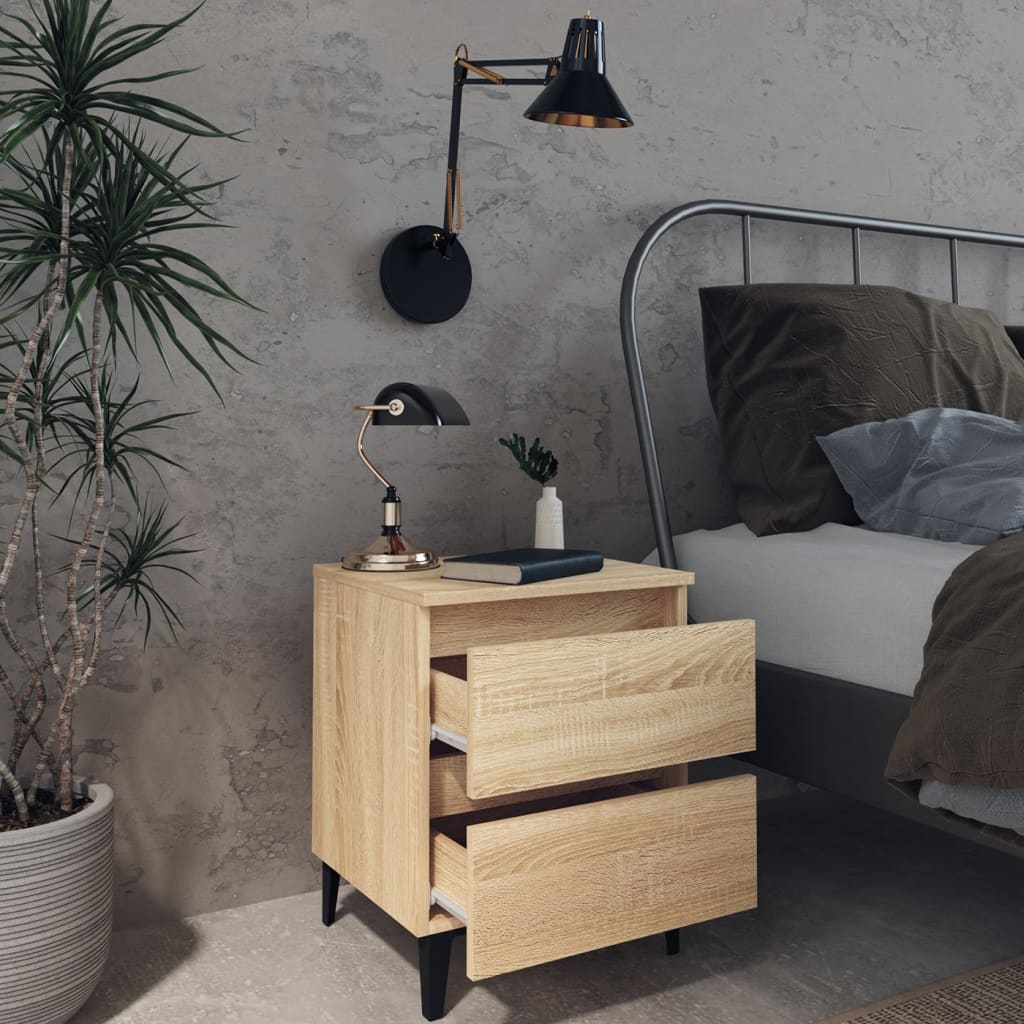 Comodini 2pz Rovere Sonoma 40x35x50 cm in Legno Multistrato - homemem39