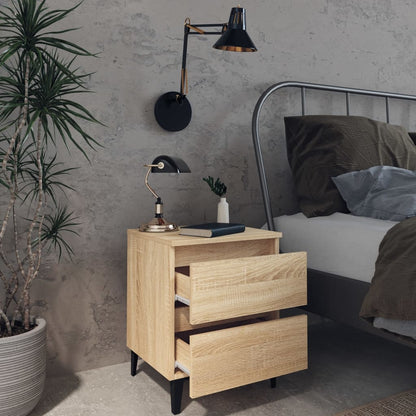 Comodini 2pz Rovere Sonoma 40x35x50 cm in Legno Multistrato - homemem39