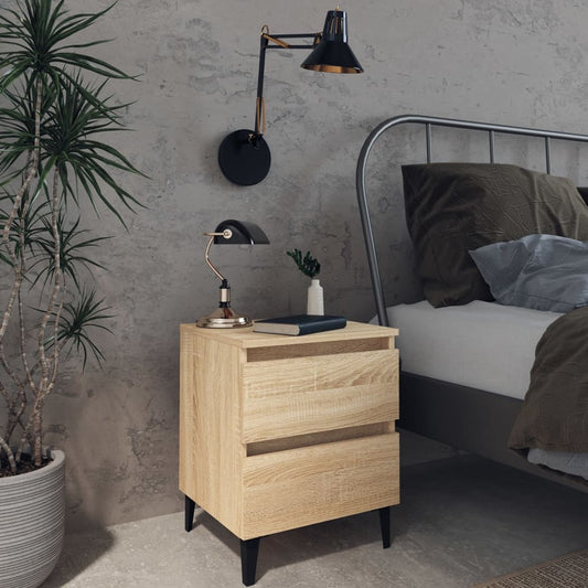 Comodini 2pz Rovere Sonoma 40x35x50 cm in Legno Multistrato - homemem39