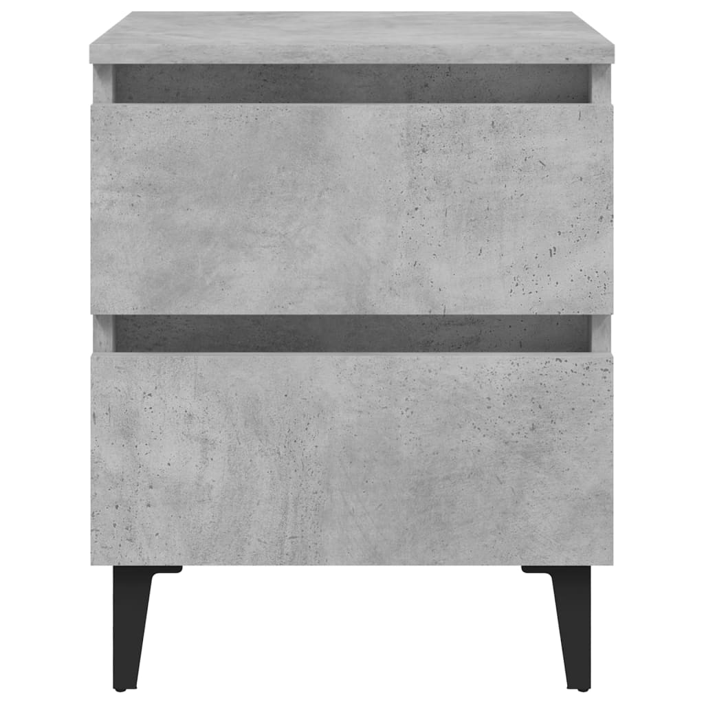 Comodino Grigio Cemento 40x35x50 cm in Legno Multistrato - homemem39