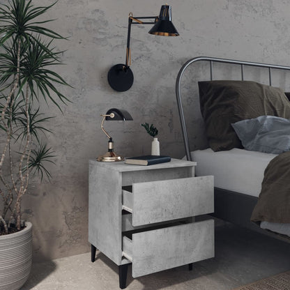 Comodini 2pz Grigio Cemento 40x35x50 cm in Legno Multistrato - homemem39