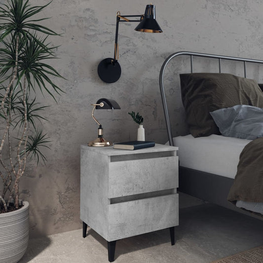 Comodini 2pz Grigio Cemento 40x35x50 cm in Legno Multistrato - homemem39