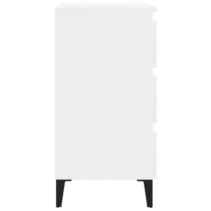 Comodino con Gambe in Metallo Bianco 40x35x69 cm - homemem39