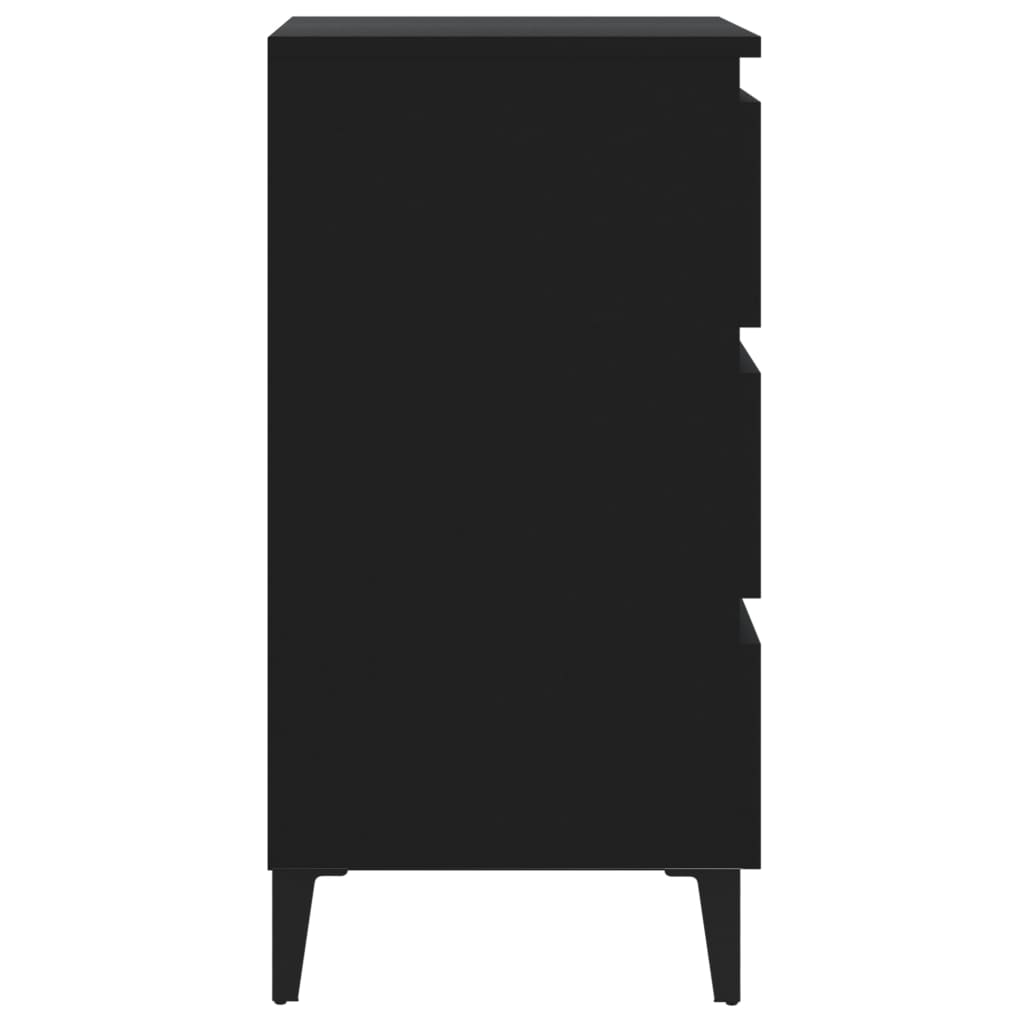 Comodino con Gambe in Metallo Nero 40x35x69 cm - homemem39