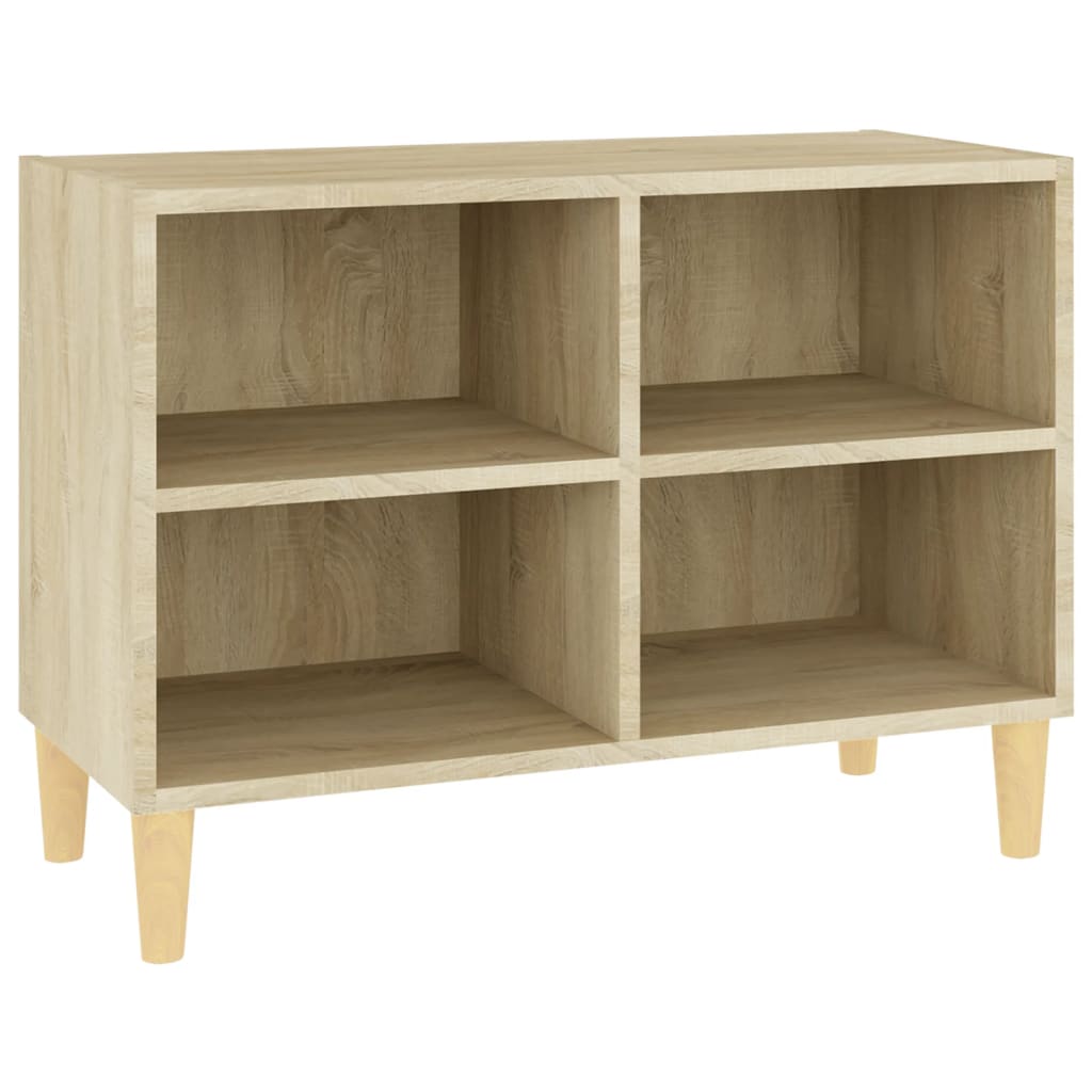 Mobile TV con Gambe Legno Massello Rovere Sonoma 69,5x30x50 cm