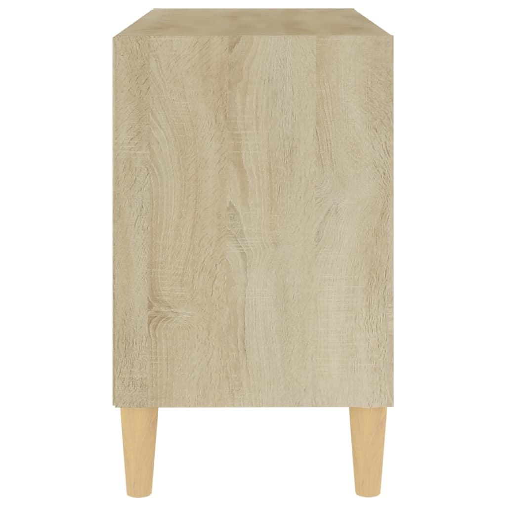 Mobile TV con Gambe Legno Massello Rovere Sonoma 69,5x30x50 cm