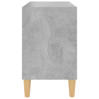Mobile TV con Gambe Legno Massello Grigio Cemento 69,5x30x50 cm - homemem39