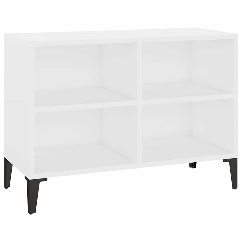 Mobile TV con Gambe in Metallo Bianco 69,5x30x50 cm