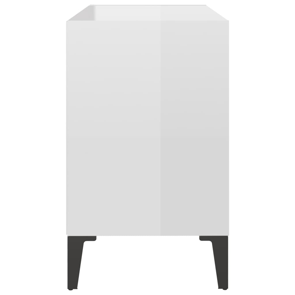 TV Cabinet with Glossy White Metal Legs 69.5x30x50 cm