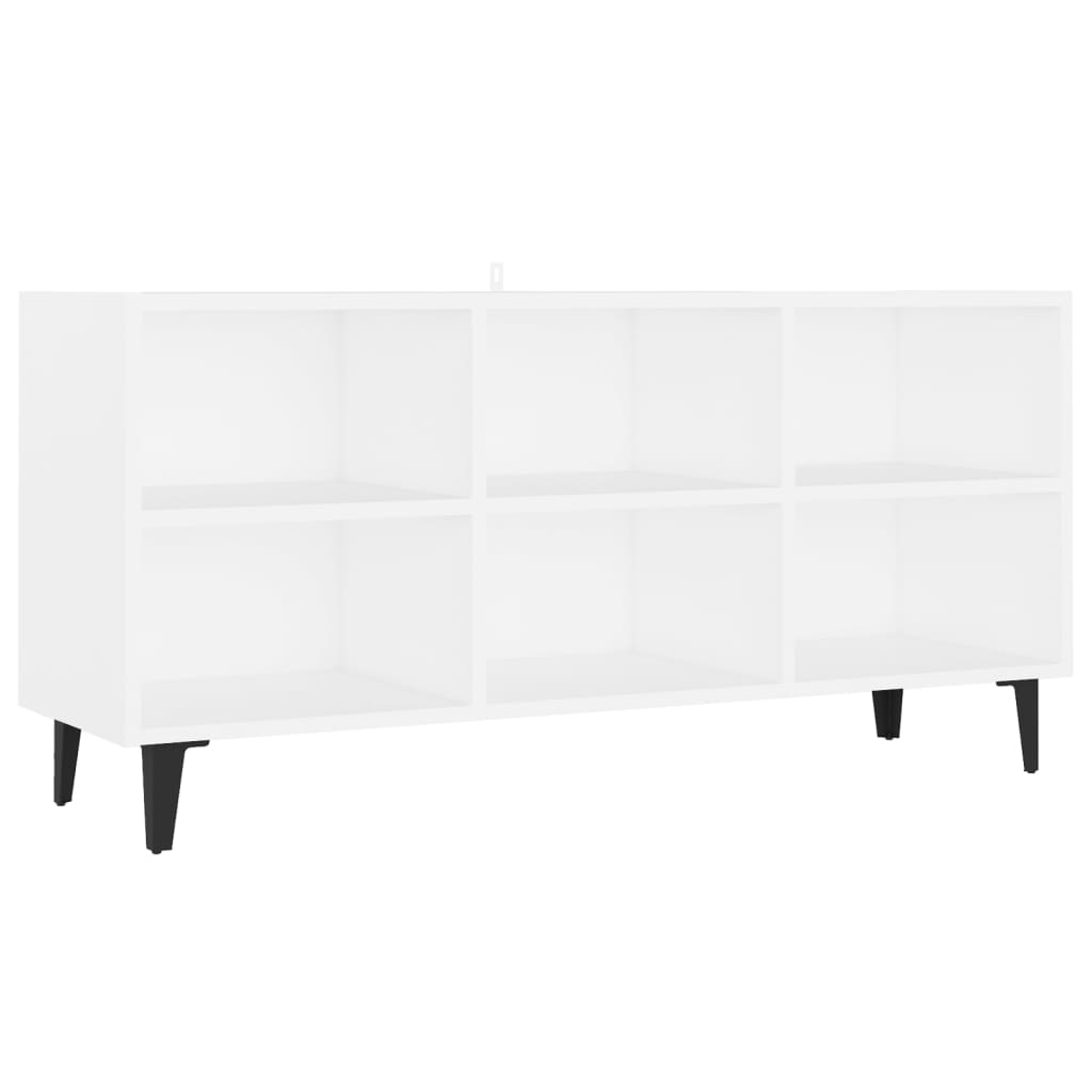 Mobile TV con Gambe in Metallo Bianco 103,5x30x50 cm - homemem39