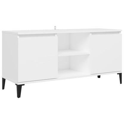 TV Cabinet with White Metal Legs 103.5x30x50 cm