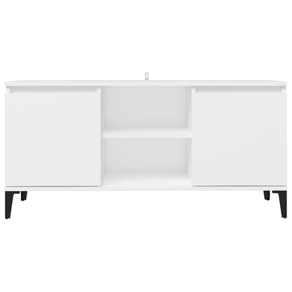 TV Cabinet with White Metal Legs 103.5x30x50 cm
