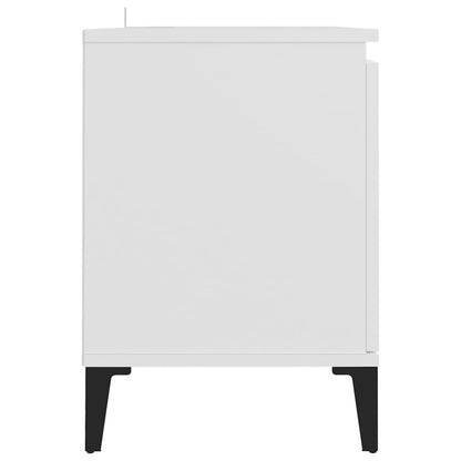 TV Cabinet with White Metal Legs 103.5x30x50 cm