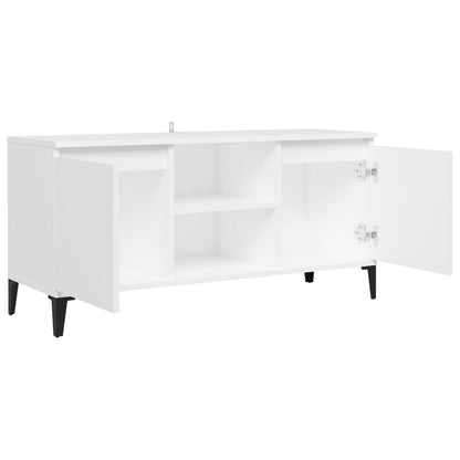 TV Cabinet with White Metal Legs 103.5x30x50 cm