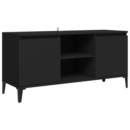 TV Cabinet with Black Metal Legs 103.5x30x50 cm
