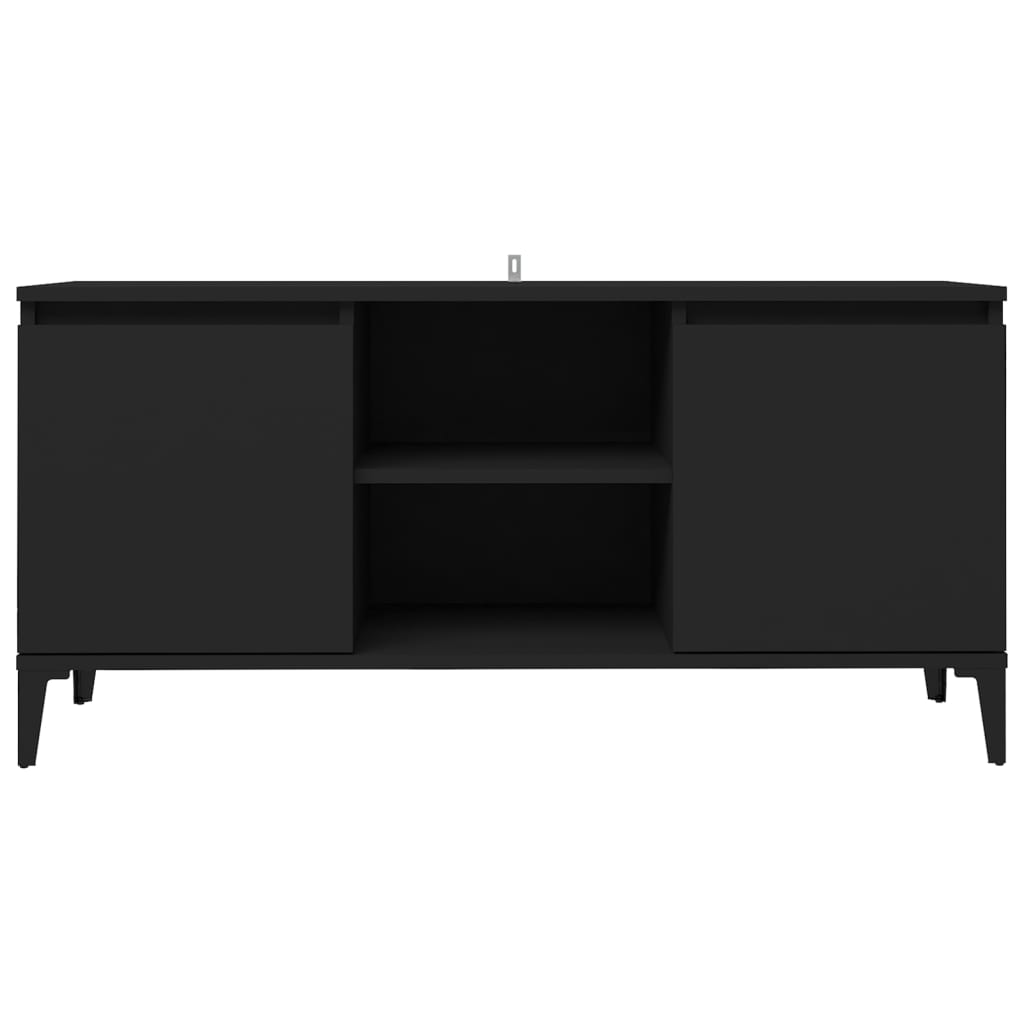 TV Cabinet with Black Metal Legs 103.5x30x50 cm