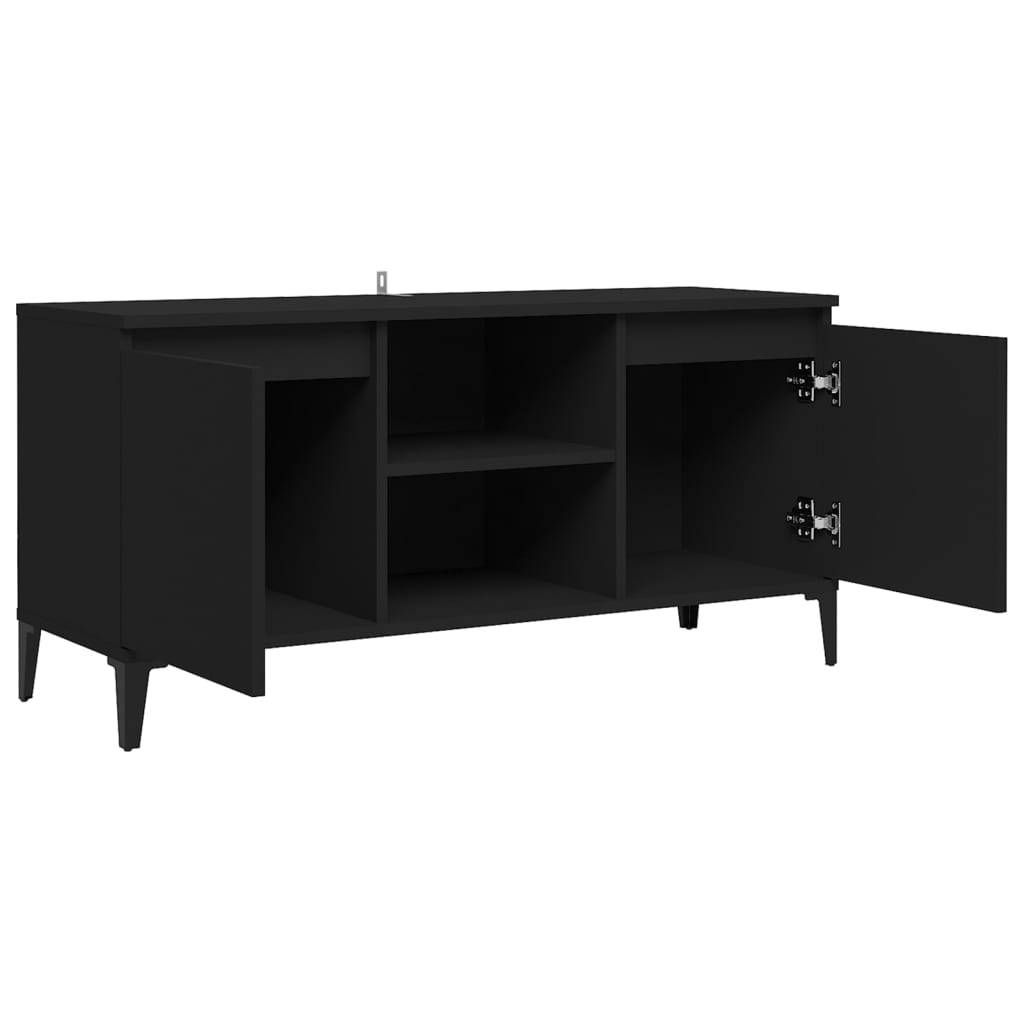 TV Cabinet with Black Metal Legs 103.5x30x50 cm