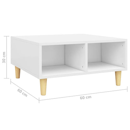 Tavolino da Salotto Bianco 60x60x30 cm in Legno Multistrato | homemem39