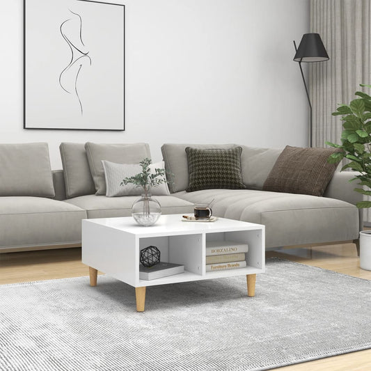 Tavolino da Salotto Bianco 60x60x30 cm in Legno Multistrato | homemem39