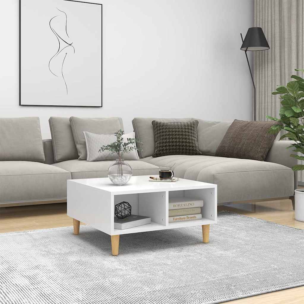 Tavolino da Salotto Bianco 60x60x30 cm in Legno Multistrato
