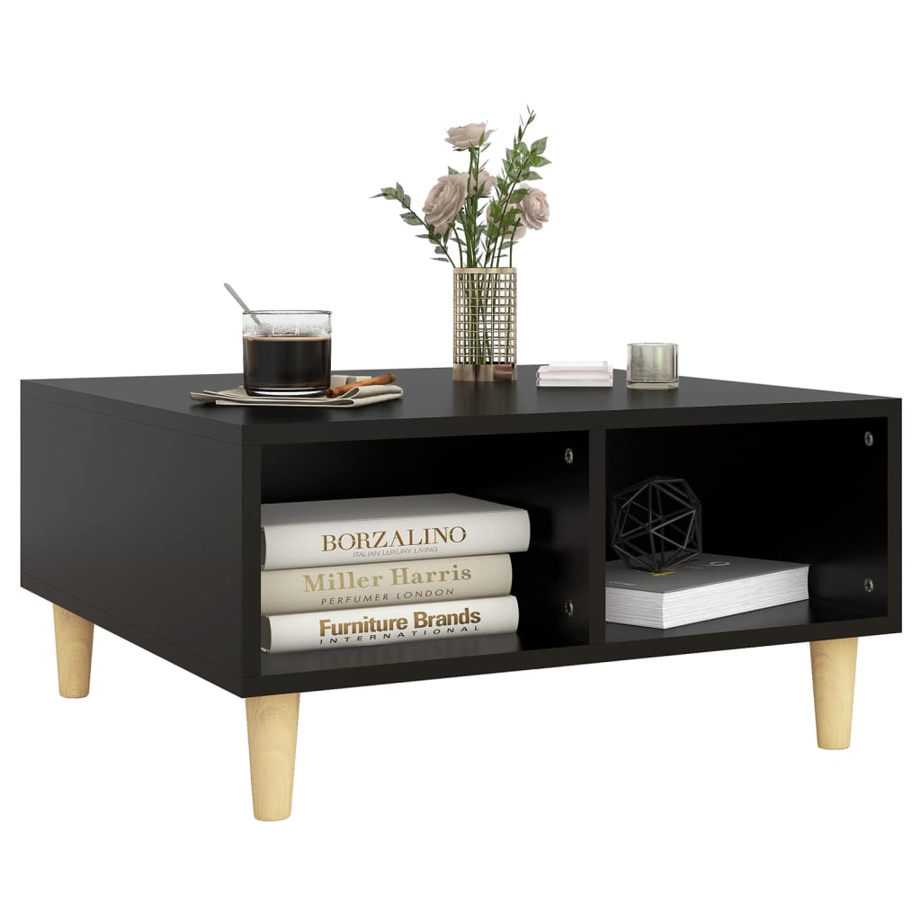 Tavolino da Salotto Nero 60x60x30 cm in Legno Multistrato | homemem39
