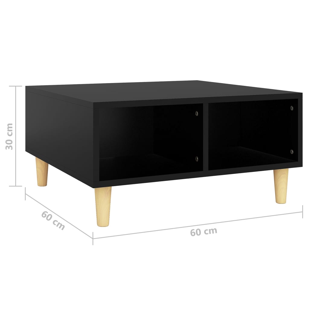 Tavolino da Salotto Nero 60x60x30 cm in Legno Multistrato | homemem39