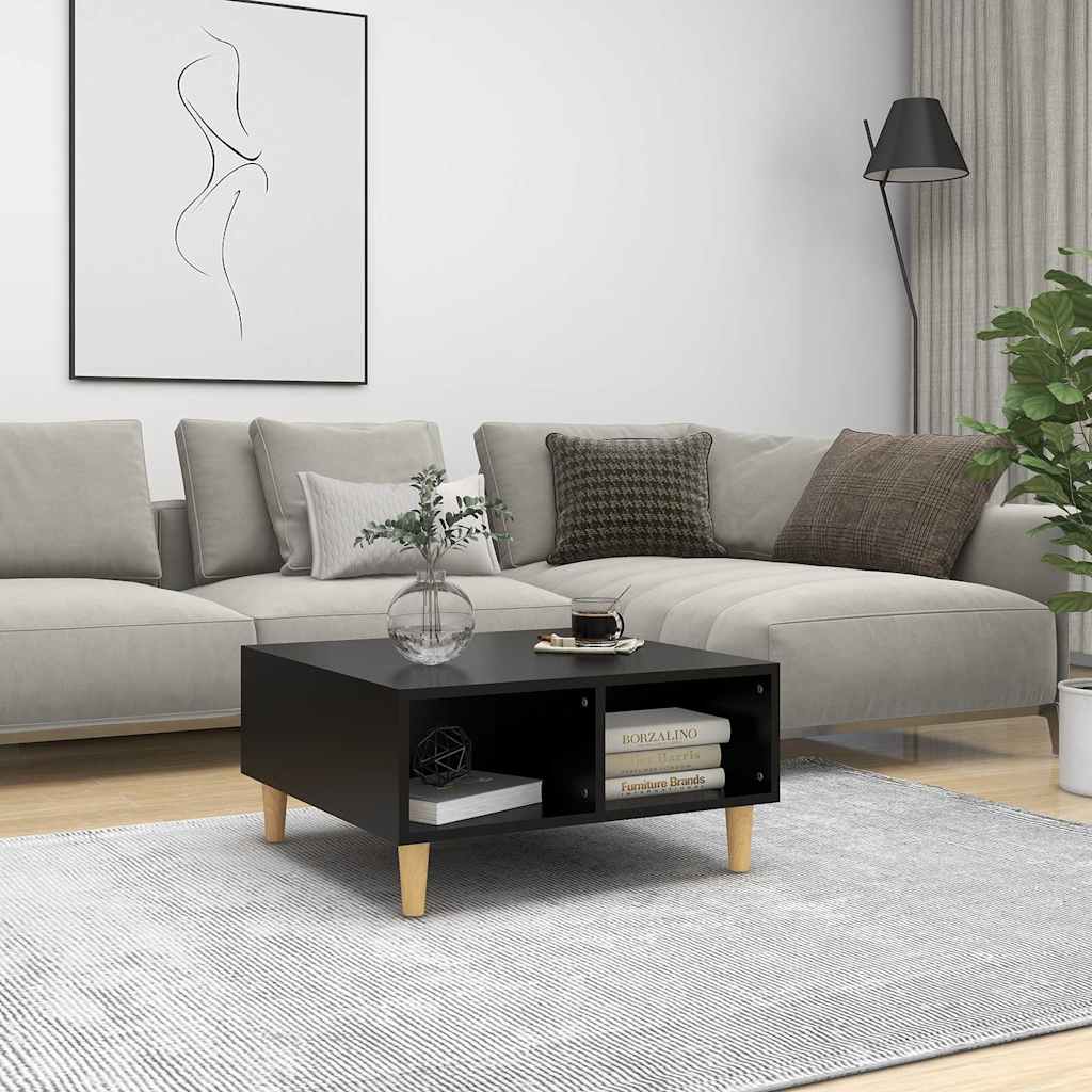 Tavolino da Salotto Nero 60x60x30 cm in Legno Multistrato