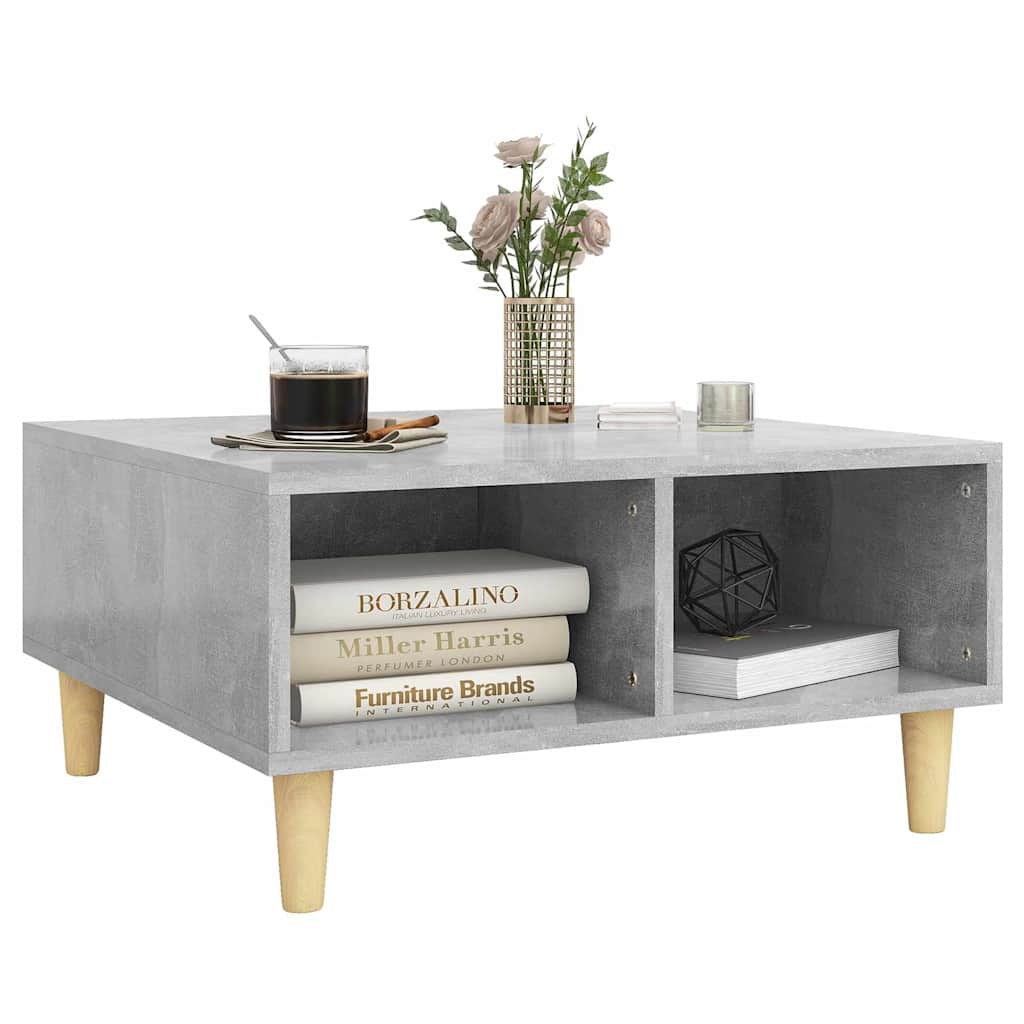 Tavolino da Salotto Grigio Cemento 60x60x30cm Legno Multistrato | homemem39