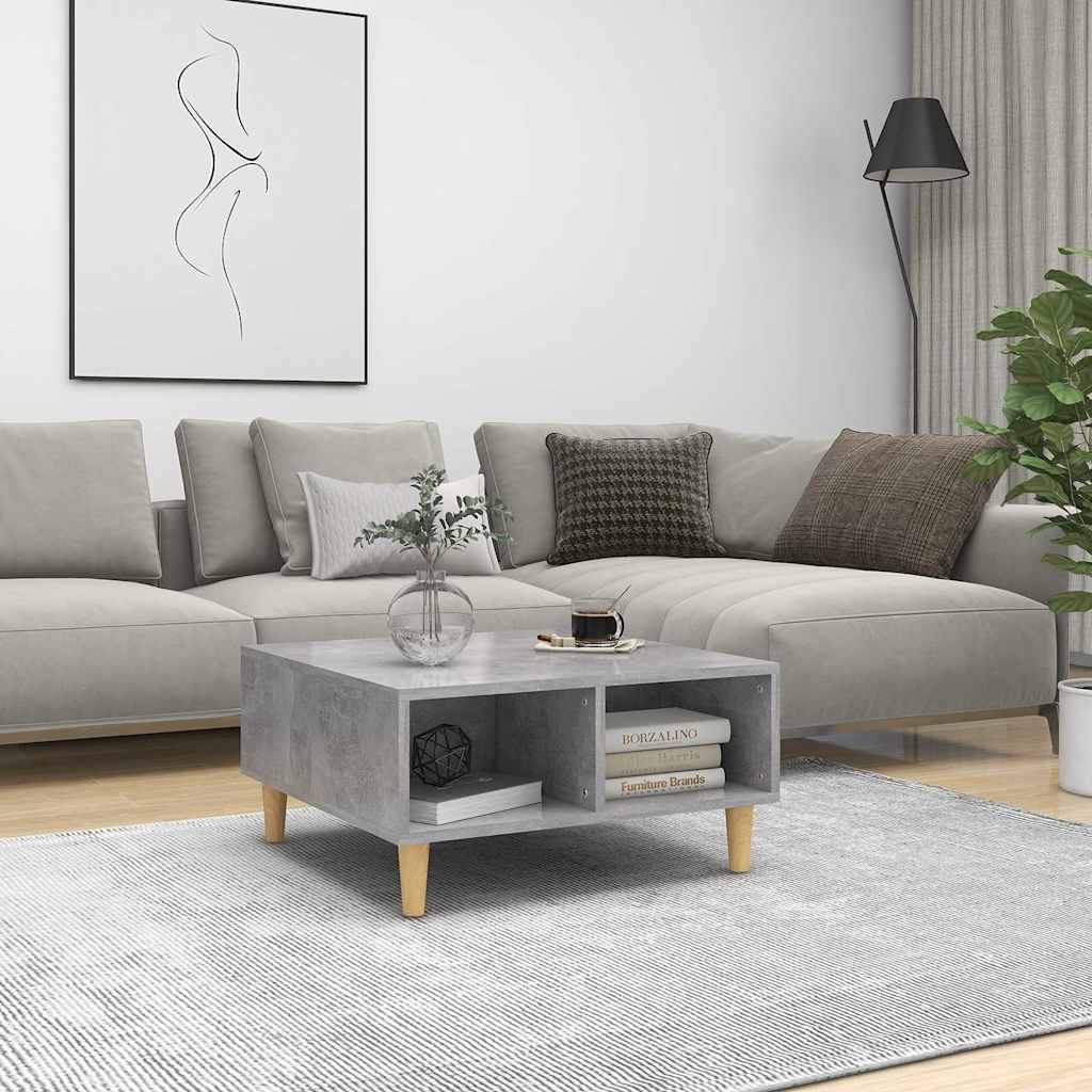 Tavolino da Salotto Grigio Cemento 60x60x30cm Legno Multistrato | homemem39