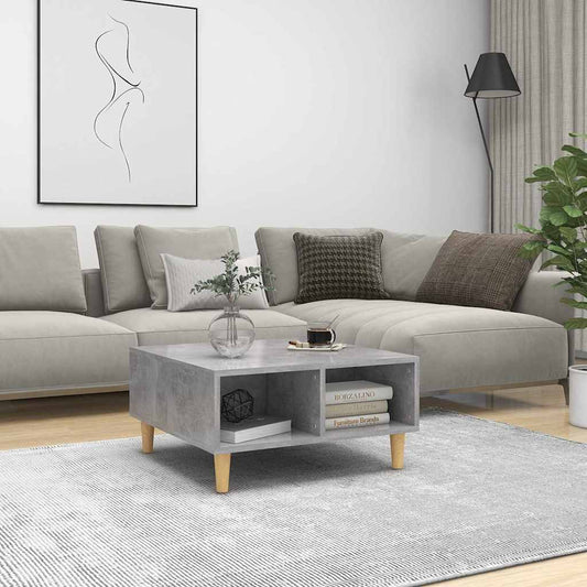 Tavolino da Salotto Grigio Cemento 60x60x30cm Legno Multistrato | homemem39